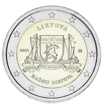 Монета Литва 2 евро 2025 Биметалл UNC Малая Литва (Этнографические регионы Литвы)
