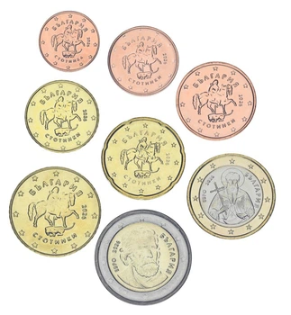 Набор монет Болгария набор из 8 монет евро 2026 UNC 1, 2, 5, 10, 20, 50 евроцентов, 1, 2 евро