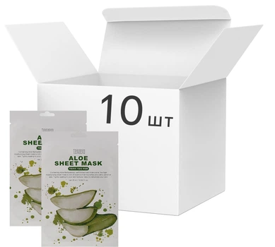 Набір тканинних масок для обличчя Tenzero Aloe Sheet Mask з екстрактом алое 10 шт х 25 мл (8800000082669)
