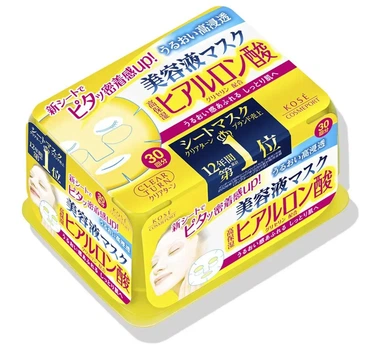 Маска с гиалуроновой кислотой KOSE Clear Turn Essence Mask Hyaluronic Acid , 30 шт