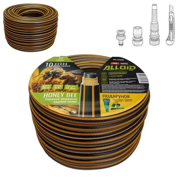 Шланг армированный 4-слойный Alloid Pro «HONEY BEE» 3/4", 20 м, с подарком
