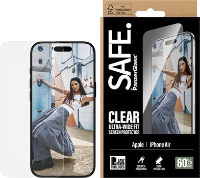 Szkło hartowane PanzerGlass Safe Screen Protector Ultra-Wide Fit w. EasyAligner do Apple iPhone Air (SA92447)