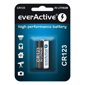 Батарейка литиевая everActive CR123A, 3V, 10 лет, блистер 1шт