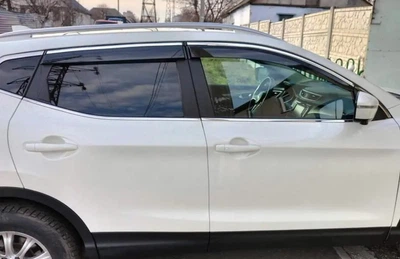 Дефлекторы окон Nissan Qashqai 2014-2021 хром Sunplex