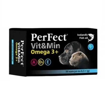 Витамин Омега 3,PerFect Vit&Min Omega3+ для собак и кошек №50 по 0,5 г