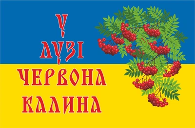 Прапор "У лузі червона калина" 80*120 см, прапорна сітка, преміум друк