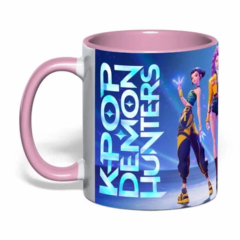 Чашка с печатью "Кейпоп-охотницы на демонов/K-Pop Demon Hunters" №1 (цвет розовый) (37940)