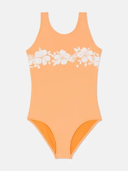 Купальник злитий для дівчинки помаранчевий Квіти Primark 128см (400012713)