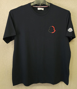 Чоловіча футболка батальна Moncler т-синій 7ХL (0746)