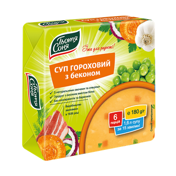 Суп гороховий з беконом Тьотя Соня Брикет 160г