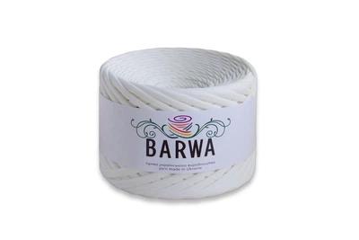 Пряжа Barwa 7-9mm, Молочный 50м, трикотажная нить для сумок 100% хлопок