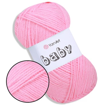 Пряжа YarnArt Baby, Фламинго №649, 100% акриловая детская нитка для игрушек, пинеток, пледов, одежды, для вязания спицами и крючком