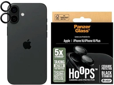 Szkło hartowane Panzer Glass Hoops Lens Protector do Apple iPhone 16/16 Plus Black (1281)