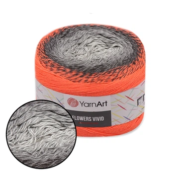 YarnArt Flowers Vivid, №503 - полухлопковая пряжа 250 г / 1000 м, 55% хлопок, 45% полиакрил, секционное окрашивание, для летней одежды и аксессуаров