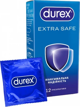 Презервативы латексные с силиконовой смазкой Durex Extra Safe (максимальная надежность) 12 шт (5010232954205)