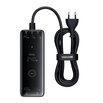 Зарядное устройство Baseus Digital GaN Intelligent Desktop Fast Charger 240W DC + 3*Type-C + USB