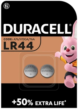 Щелочная батарейка типа "таблетка" Duracell LR44 1.5V (76A / A76 / V13GA) 2 штуки в упаковке (6409648)