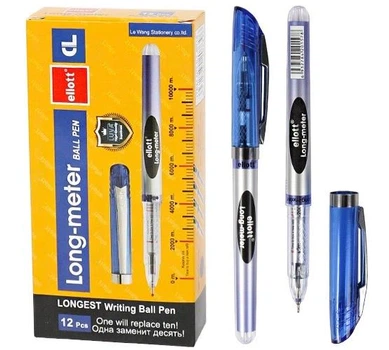 Набор ручек шариковых 12 шт Ellott Writo-meter Ball Pen (пишет 10км) синяя 8048-ET-BL