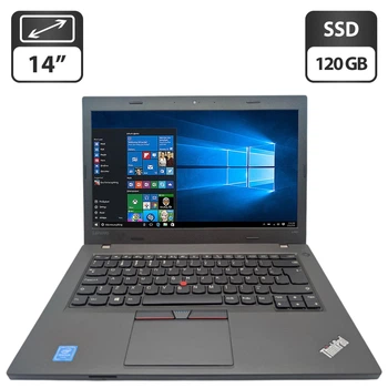 Ультрабук Lenovo ThinkPad L460 / 14" (1366x768) TN / Intel Pentium 4405U (2 (4) ядра по 2.1 GHz) / 8 GB DDR3 / 120 GB SSD / Intel HD Graphics 510 / WebCam б/у