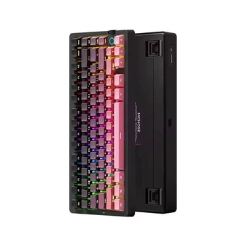 Ігрова механічна клавіатура Mchose G75 V2 / Три режими підключення / Ice Blue Switch / Blackberry Powder / Чорний з рожевим