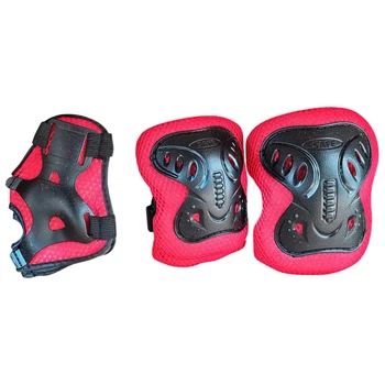 Защитные детские наколенники и налокотники X-TREME PE-802-red-black черный с красным