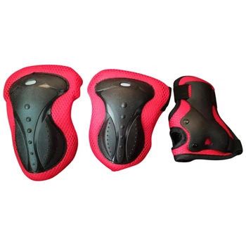 Защитные детские наколенники и налокотники X-TREME PE-805-red-black черный с красным
