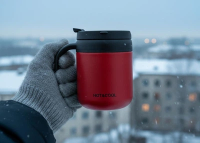 Термокухоль Hot&Cool 350 мл з неіржавіючої сталі для напоїв Red