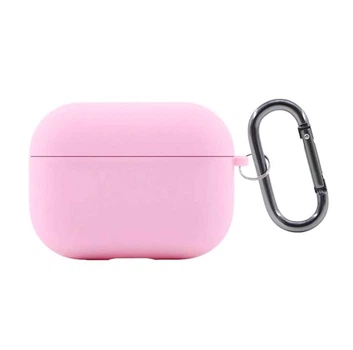 Силиконовый чехол ShockCase Silicone Case с микрофиброй для AirPods 4 с карабином Light pink