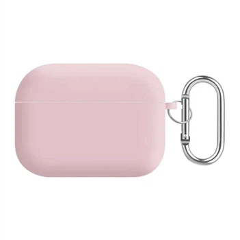 Силиконовый чехол ShockCase Silicone Case с микрофиброй для AirPods 4 с карабином Pink sand