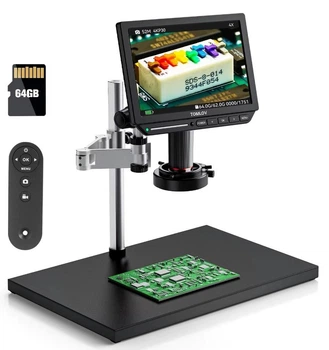 Цифровий мікроскоп TOMLOV 4K TM4K 8" HDMI з поворотним кронштейном 360°, відеомікроскоп для ремонту електроніки та телефонів