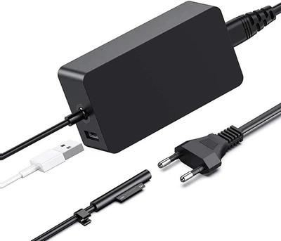 Зарядное устройство 65W для Microsoft Surface Pro 3/4/5/6/7/X, Surface Book 1, адаптер питания с USB