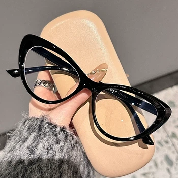 Круглі іміджеві окуляри котяче око жіночі Honey Fashion Accessories чорні (20к018)