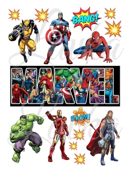Декор на торт Супергерої Марвел Marvel вафельний папір для торта їстівний друк на вафельному папері харчова вафельна картинка щільна А4 1302264203