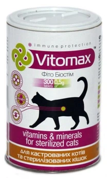Вітаміни для котів "Для кастрованих та стерилізованих" (300 табл) VITOMAX