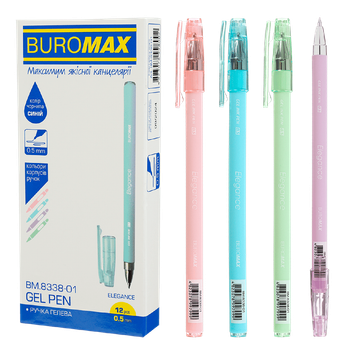 Ручка гелева Buromax Elegance 0.5мм асорті корпусів Синя (BM.8338-01)