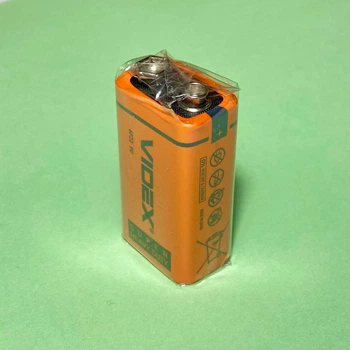Батарейка VIDEX 6F22 9V вольт, солевая (по типу Крона)