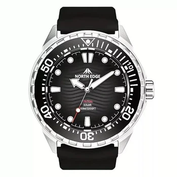 Мужские водонепроницаемые часы North Edge 2025 TRITON Solar Watch Waterproof 300M black