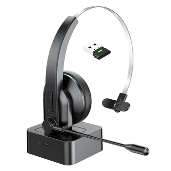 Беспроводная Bluetooth-гарнитура OY631 для call-центра с шумоподавлением, USB 2.4G адаптером и док-станцией, 100 м, микрофон 270°