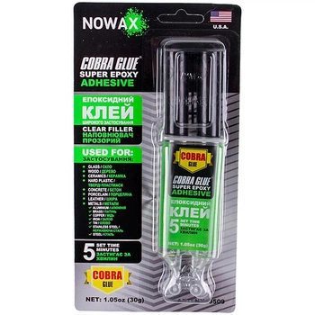 Эпоксидный двухкомпонентный клей Nowax SUPER EPOXY ADHESIVE NX49509 30g прозрачный