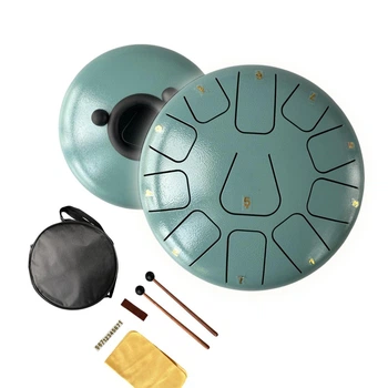 Глюкофон 11 нот 21 см tongue drum бирюзовый