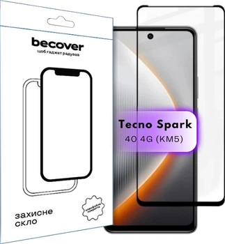 Защитное стекло BeCover для смартфона Tecno Spark 40 4G (KM5) Black (BC_714922)