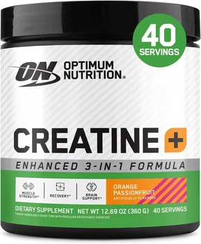 Креатин Optimum Nutrition Creatine Monohydrate Plus Powder, 360 г Апельсин / Маракуйя (креатин моногидрат)