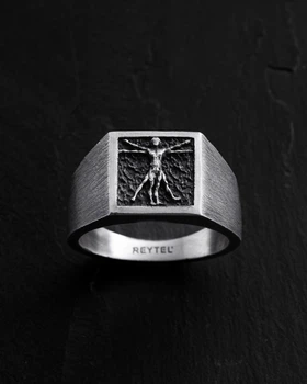 Серебряное кольцо VITRUVIAN MAN (Leonardo da Vinci) STAR Reytel 1196894 22.5