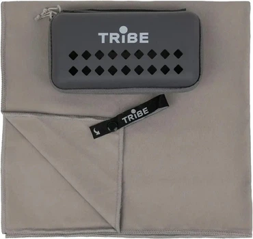 Рушник Tribe Pocket Towel микрофибра компактный быстросохнущий с петлей и EVA чехлом 60х120 см Grey
