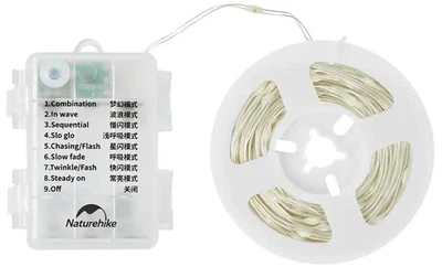 Лента светодиодная Naturehike CNH22DQ019 10 м 100 LED IP44 для палатки и отключений электричества