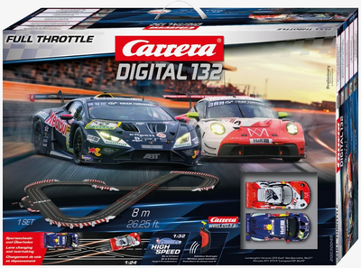 Tor wyścigowy Carrera Digital 132 Tor wyścigowy Full Throttle 8 m + 2 samochody 30045 (4007486300453)