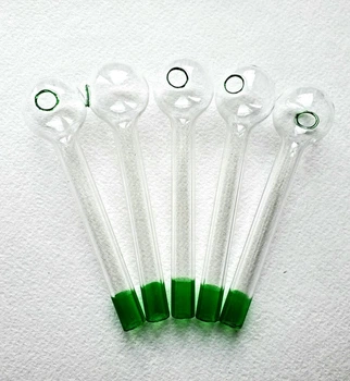 Набор из 5 стеклянных трубок Oil Pipe прозрачные 10 см. (green)