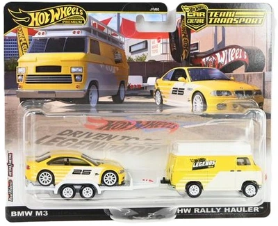 Zestaw Hot Wheels Premium Team BMW M3 z pojazdem transportowym HW Rally Hauler JFM93 (194735301676)