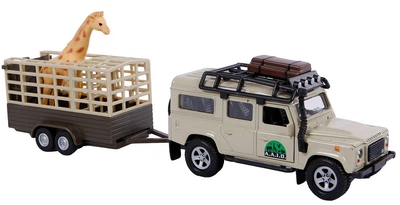 Zestaw Kids Globe auto Land Rover z przyczepą i żyrafem H-521723 (8713219284438)
