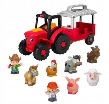 Трактор з причепом Fisher-Price з фігурками тварин JLM99 (194735367740)
